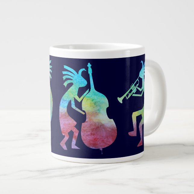 Taza De Café Grande Cuarteto del jazz de Kokopelli (Derecha)