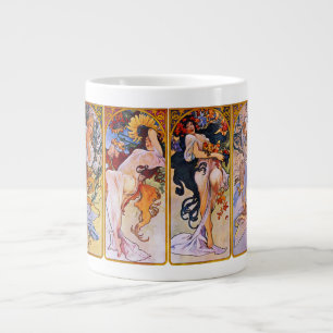 Taza De Café Grande Cuatro temporadas de Alfons Mucha