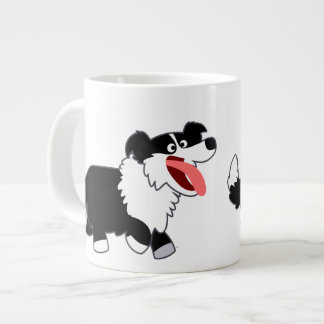 Taza De Café Grande Cuesta feliz Personalizado borde collie Jumbo Mug