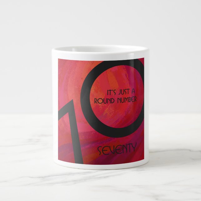Taza De Café Grande Cumpleaños de la Década Roja 70 (Frente)