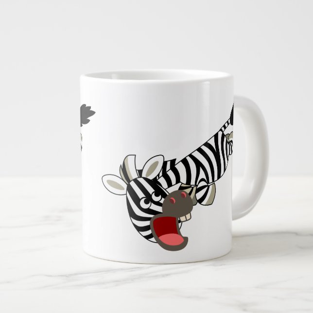 Taza De Café Grande Cute Prankish Personalizado Zebra Jumbo Mug (Derecha)