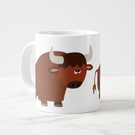 Taza De Café Grande Cute Shy Personalizado Bull Jumbo Mug