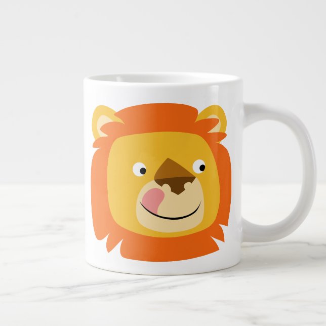 Taza De Café Grande Cute Yummy Personalizado Lion (Derecha)