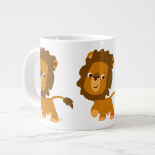 Taza De Café Grande Cuto contenido Personalizado Lion Jumbo Mug