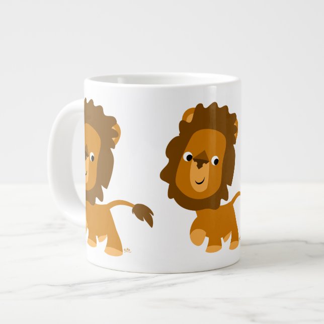 Taza De Café Grande Cuto contenido Personalizado Lion Jumbo Mug (Izquierda)