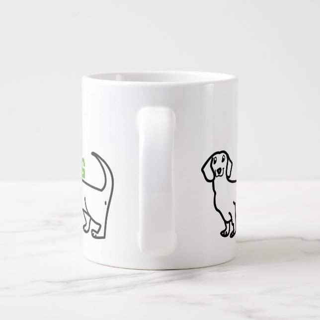 Taza De Café Grande Dachshund Wiener Dog Love Simple Funny Cita (Espalda)