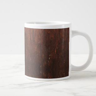 Taza De Café Grande Dark Brown Faux Wood