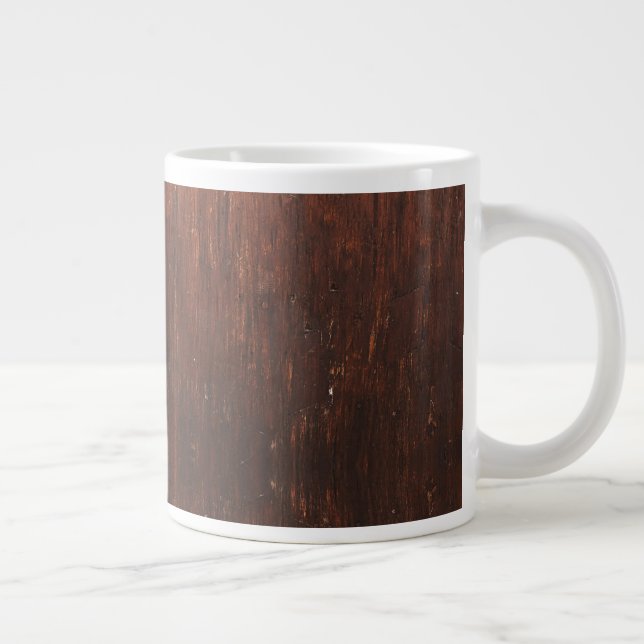 Taza De Café Grande Dark Brown Faux Wood (Derecha)