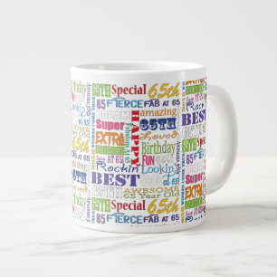 Taza De Café Grande De la fiesta regalos únicos y 65.os de cumpleaños