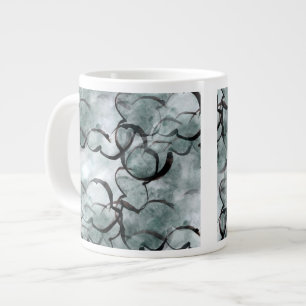 Taza De Café Grande de la mano gris del arte pintura vanguardista,