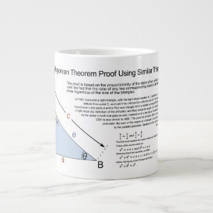 Taza De Café Grande Demostración del teorema de Pitágoras utilizando t