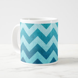 Taza De Café Grande Denim Chevron por Shirley Taylor