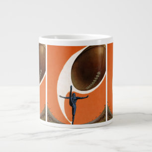 Taza De Café Grande Deportes Antiguos, Futbolista Pateando el Balón