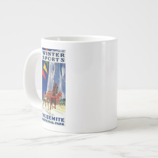 Taza De Café Grande Deportes de invierno en Yosemite PosterYosemite, (Izquierda)