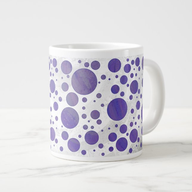 Taza De Café Grande Depósito de polka de arándano azul (Derecha)