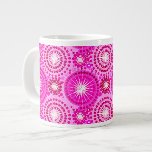 Taza De Café Grande Destellos y molinetes, orquídea y magenta