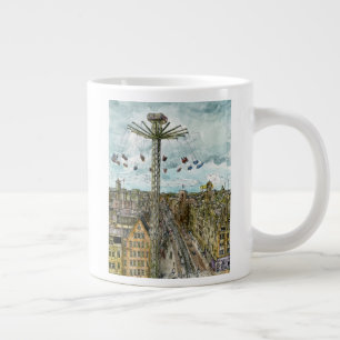 Taza De Café Grande Destinos  Acuarela Europa Swing Ride