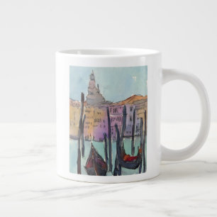 Taza De Café Grande Destinos  Dos góndolas en un bosquejo de Venecia