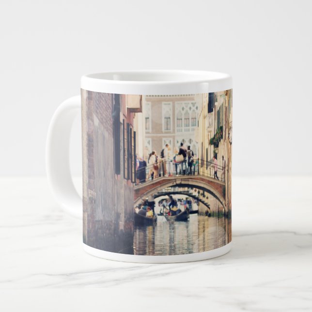 Taza De Café Grande Destinos | Fotografía góndolas de Venecia (Izquierda)