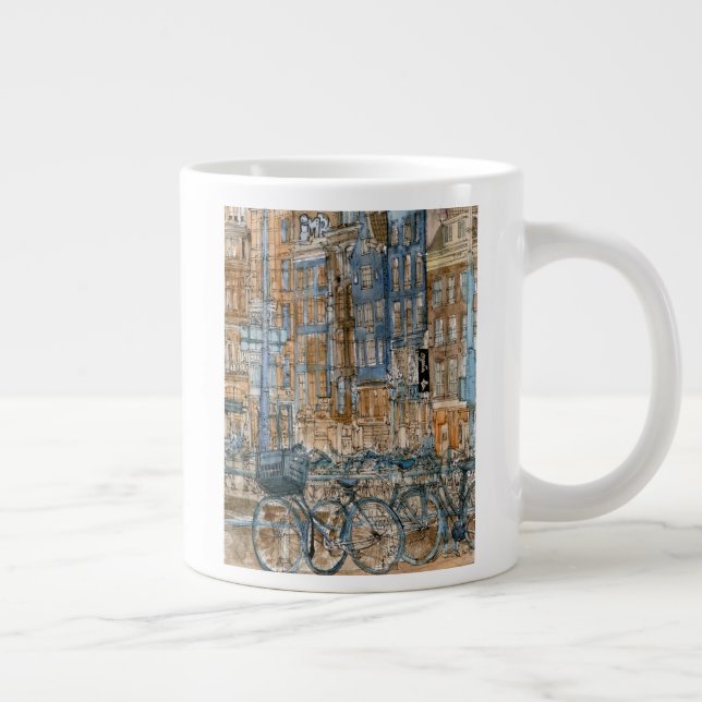 Taza De Café Grande Destinos | Vista acuarela Nueva York (Derecha)