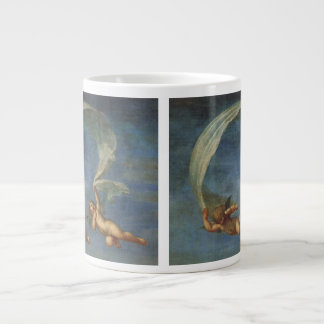 Taza De Café Grande Detalle de ángeles de Adonis guiado por Cupidos po