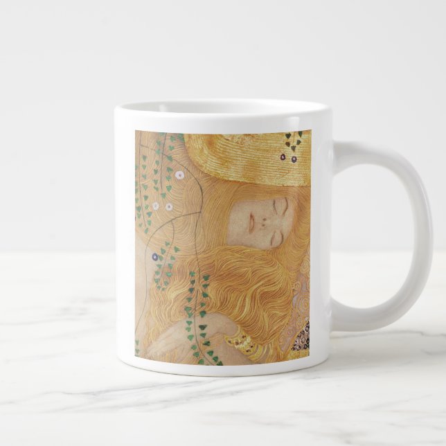 Taza De Café Grande Detalle de Gustavo Klimt el | de las serpientes (Derecha)
