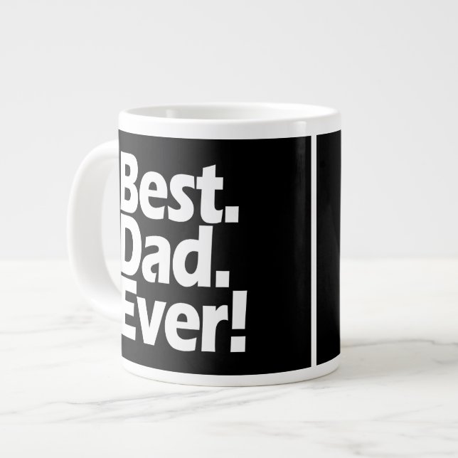 Taza De Café Grande Día negro/blanco de la mejor exclamación del papá (Izquierda)
