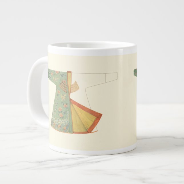 Taza De Café Grande Dibujo de Kimono semiacabado (Izquierda)