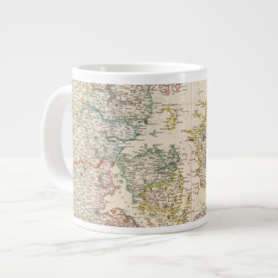 Taza De Café Grande Dinamarca con mapa de entrada de Islandia