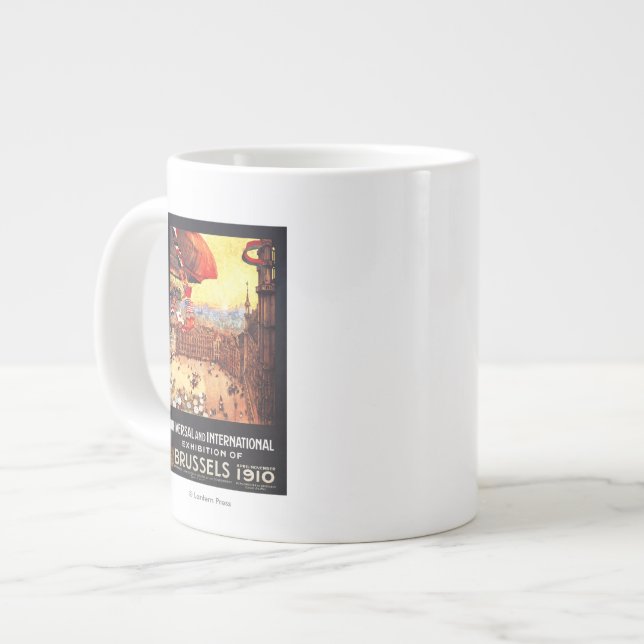 Taza De Café Grande Dirigible de Lebaudy con las banderas del mundo en (Izquierda)