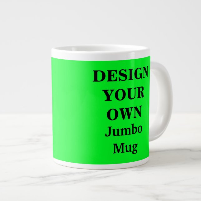 Taza De Café Grande Diseñar tu propia peluca Jumbo - Verde brillante (Derecha)
