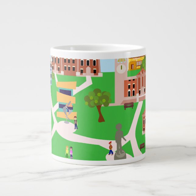 Taza De Café Grande Diseño de campus de Guay (Frente)