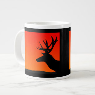 Taza De Café Grande Diseño de silueta Elk Head