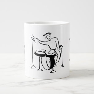 Taza De Café Grande Diseño determinado del bosquejo del bw del