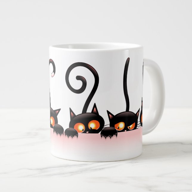 Taza De Café Grande Diseño ocultado lindo fresco de los gatos (Derecha)