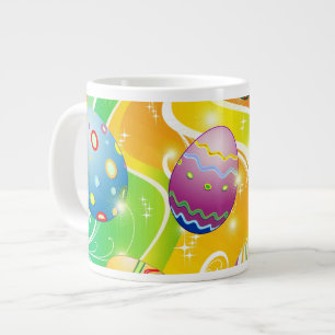 Taza De Café Grande Diseño ornamental de huevos de Pascua