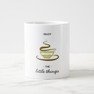 Taza De Café Grande Disfruta Las Cosas Pequeñas , Dibujo De Café Lindo