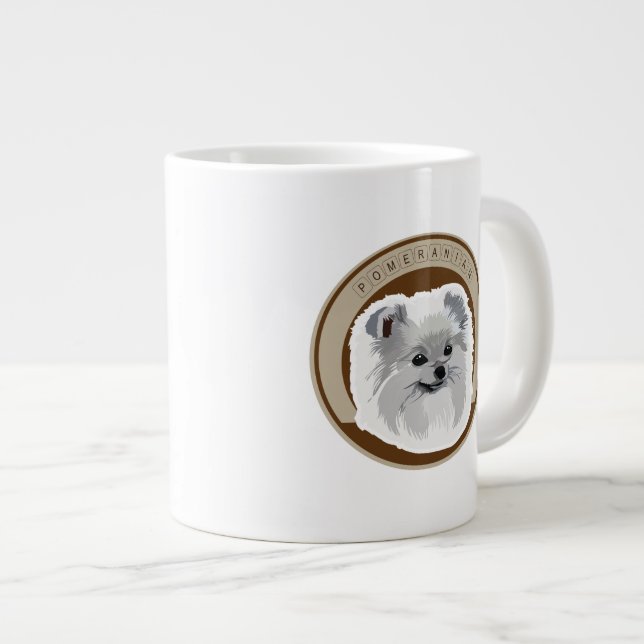 Taza De Café Grande Dog Pomeranian (Derecha)