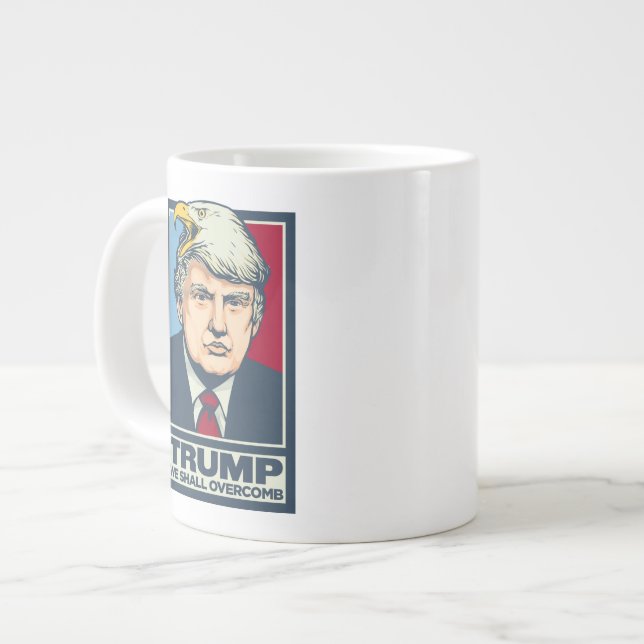 Taza De Café Grande Donald Trump que Overcomb (Izquierda)