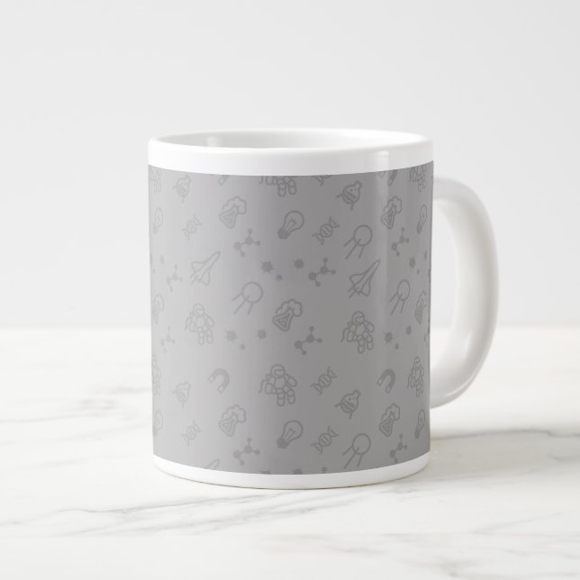 Taza De Café Grande Doodles Espaciales Y Científicos (Derecha)