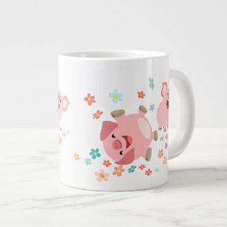 Taza De Café Grande Dos cerdos Personalizados adorables en una gran ta