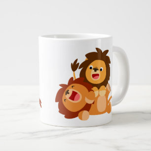 Taza De Café Grande Dos Jumbo Mug Jumbo Personalizado Cute Lions