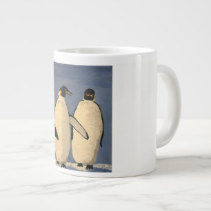 Taza De Café Grande Dos pingüinos emperadores adultos hablando