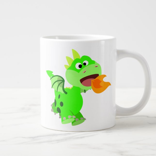 Taza De Café Grande Dragón bebé Personalizado que escupe incendios (Derecha)