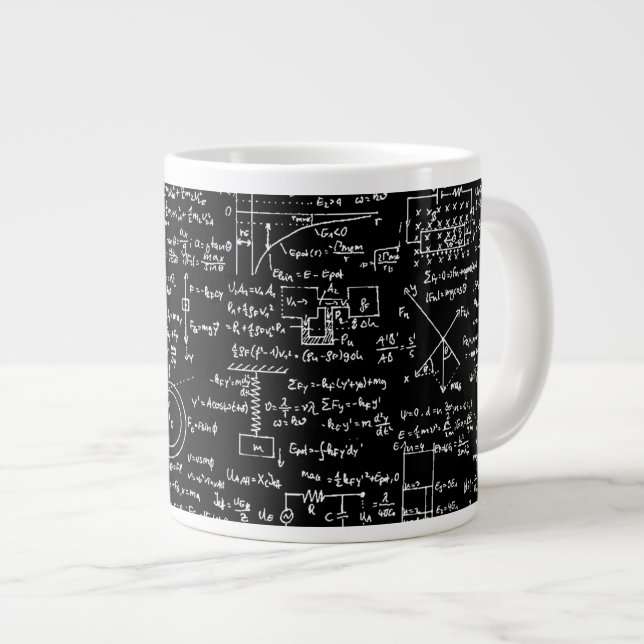 Taza De Café Grande Ecuaciones de la física en //negro (Derecha)