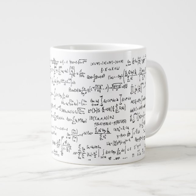 Taza De Café Grande Ecuaciones escritas mano //de la matemáticas (Derecha)
