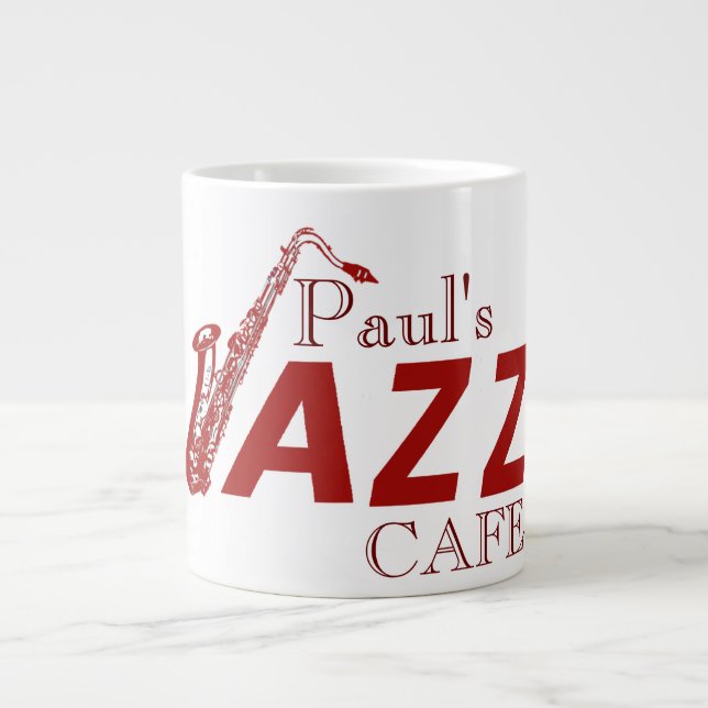 Taza De Café Grande El café de jazz de Paul - Mug (Frente)