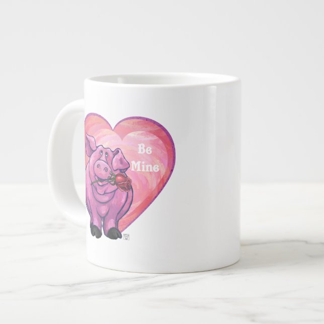 Taza De Café Grande El día de San Valentín de cerdo (Izquierda)