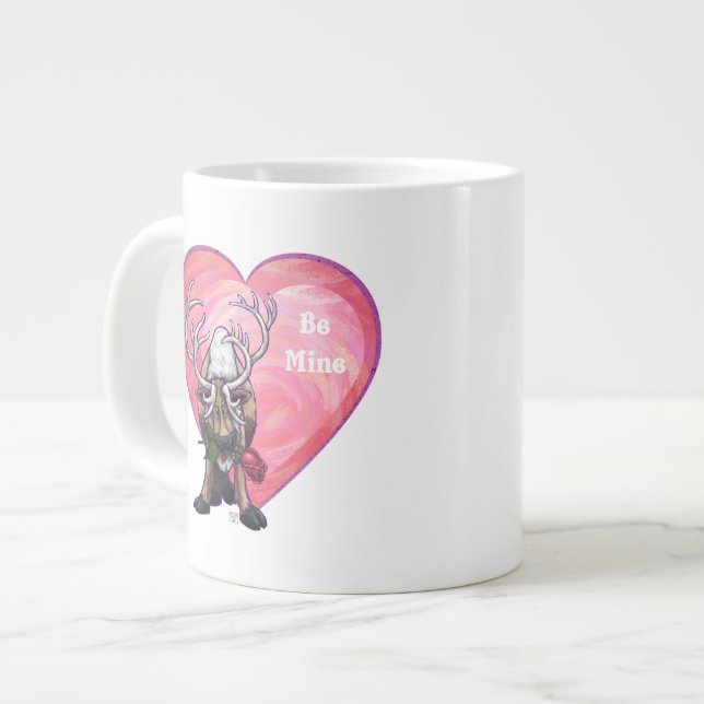 Taza De Café Grande El día de San Valentín de renos (Izquierda)