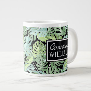 Taza De Café Grande El estampado de flores el de la selva añade su
